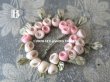 画像8: アンティーク シルク製 シルクシフォンの薔薇 ロココモチーフ 淡いピンクの薔薇のリース (8)
