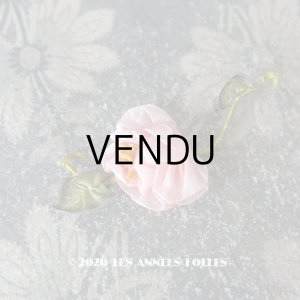画像: アンティーク シルク製 シルクシフォンの薔薇 ロココモチーフ 淡いピンク