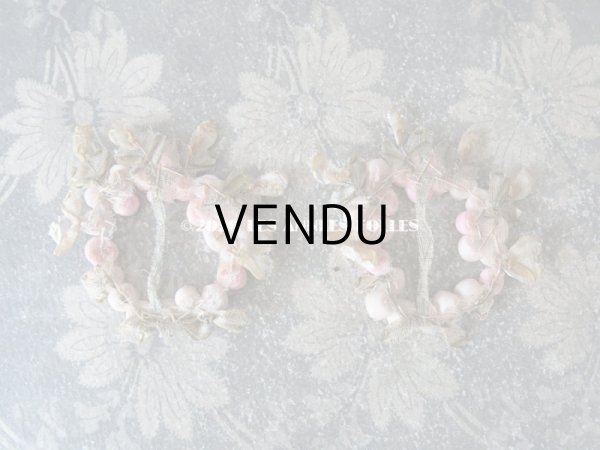 画像3: アンティーク シルク製 シルクシフォンの薔薇 ロココモチーフ 淡いピンクの薔薇のリース (3)