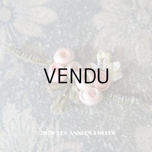 画像: アンティーク シルク製 シルクシフォンの薔薇 ロココモチーフ 淡いピンク