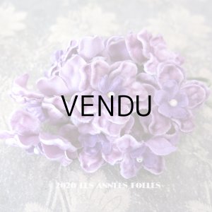 画像: アンティーク 紫の布花 ベルベット