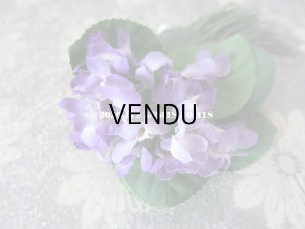 画像6: 未使用 ラベル付き アンティーク 菫のブーケの布花  コサージュ  (6)