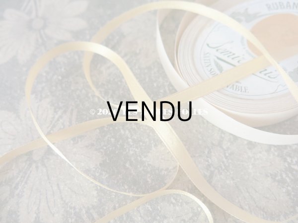 画像7: アンティーク シルク製 サテンリボン 淡い山吹色 7m RUBAN POUR LINGERIE SEMIRAMIS (7)