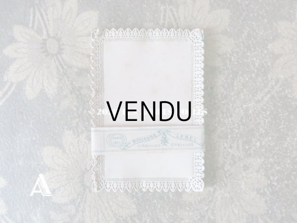 画像3: 未使用 1870年代 アンティーク　カニヴェ用カード 13枚のセット レースの透かし柄 (3)