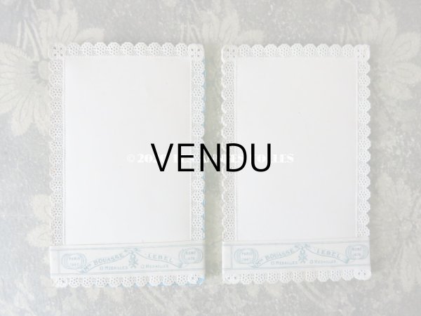 画像13: 未使用 1870年代 アンティーク　カニヴェ用カード 13枚のセット レースの透かし柄 (13)