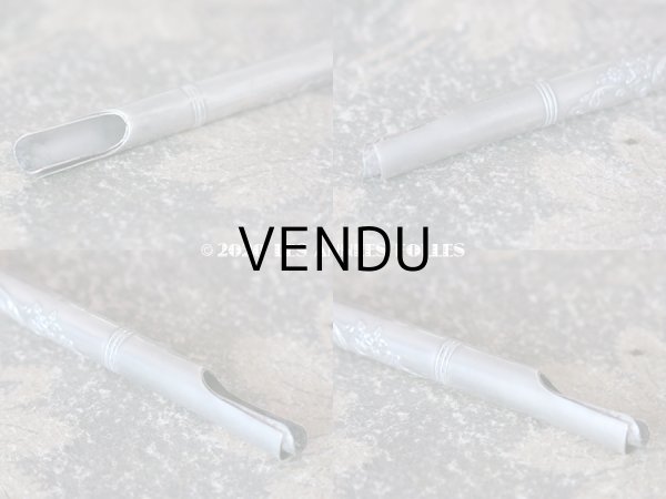 画像6: 1900年代 アンティーク ロカイユ装飾のペン軸 シルバー&マザー・オブ・パール製  (6)