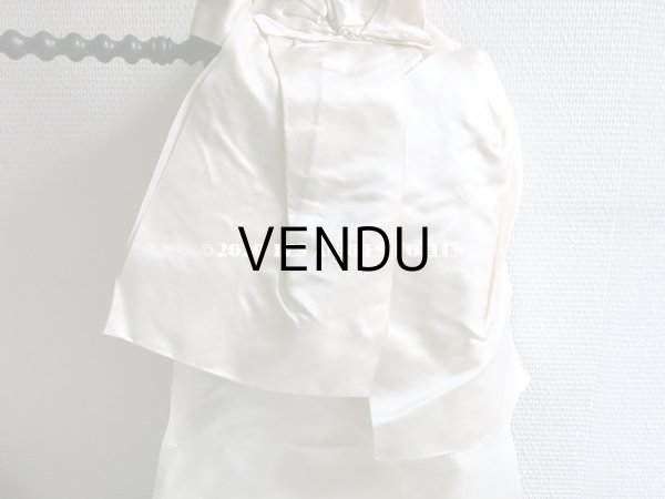 画像5: アンティーク ウェディングドレスの大きなシルクサテンのリボン オフホワイト 95.5×33cm (5)