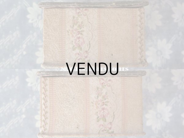 画像6: 1900年代 アンティーク ジャガード織  カルトナージュボックス 裁縫箱 (6)