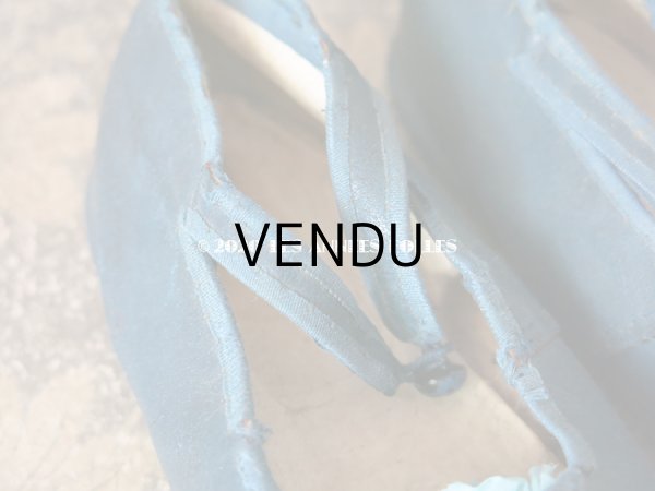 画像6: 1900年代 アンティーク 子供用 レザーシューズ  スモーキーブルー (6)