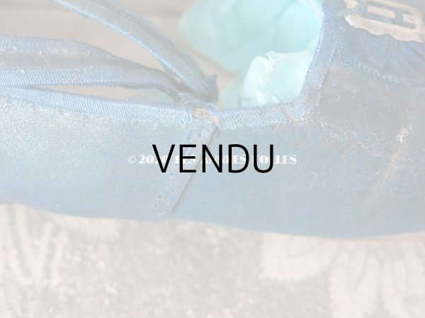 画像17: 1900年代 アンティーク 子供用 レザーシューズ  スモーキーブルー (17)