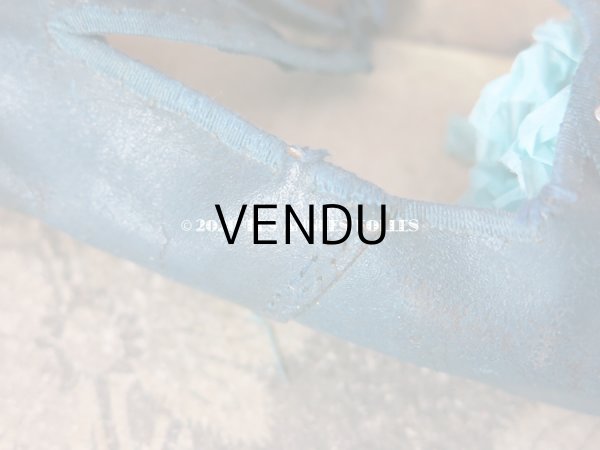 画像13: 1900年代 アンティーク 子供用 レザーシューズ  スモーキーブルー (13)