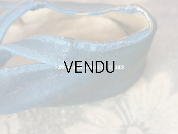 画像12: 1900年代 アンティーク 子供用 レザーシューズ  スモーキーブルー (12)