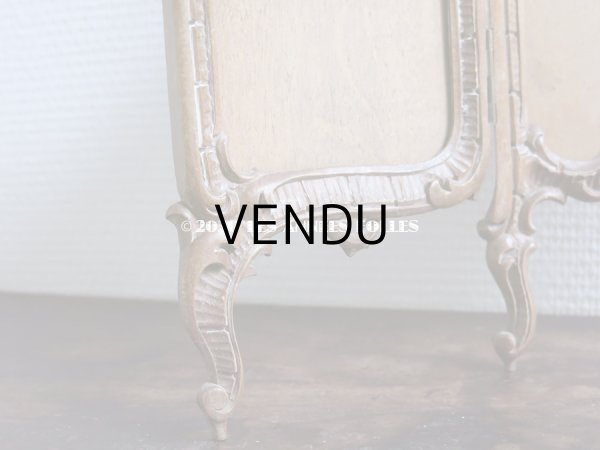 画像11: 19世紀末 アンティーク ロカイユ装飾のフォトフレーム 3面 木製 (11)