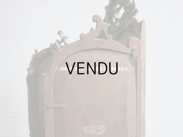 画像16: 19世紀末 アンティーク ロカイユ装飾のフォトフレーム 3面 木製 (16)