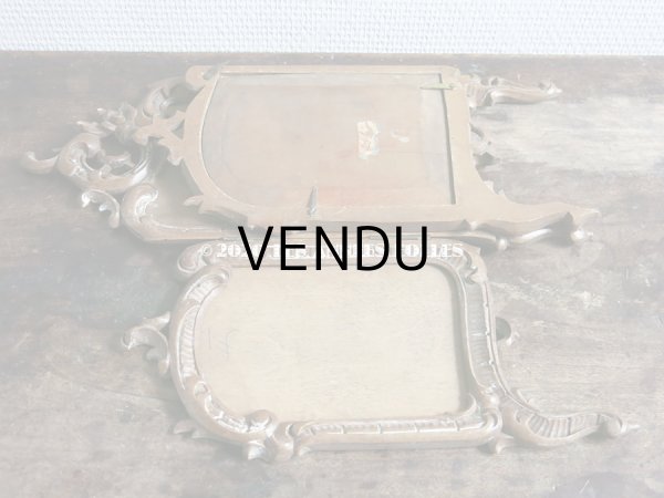 画像20: 19世紀末 アンティーク ロカイユ装飾のフォトフレーム 3面 木製 (20)