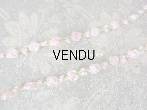 画像2: アンティーク ロココトリム ピンクの薔薇 ロココリボン  (2)