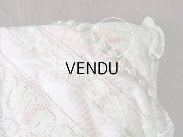 画像8: アンティーク ロココトリム付き ハンキーケース　ポシェット ピンク (8)