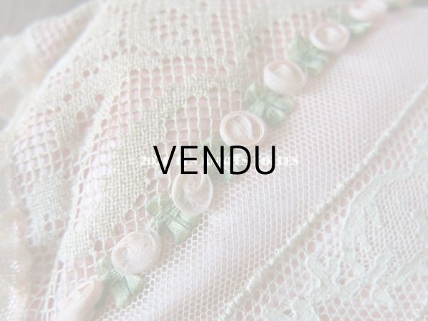 画像10: アンティーク ロココトリム付き ハンキーケース　ポシェット ピンク (10)