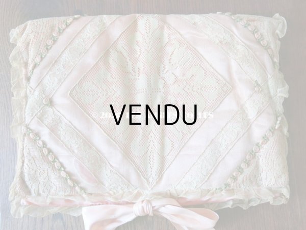 画像4: アンティーク ロココトリム付き ハンキーケース　ポシェット ピンク (4)