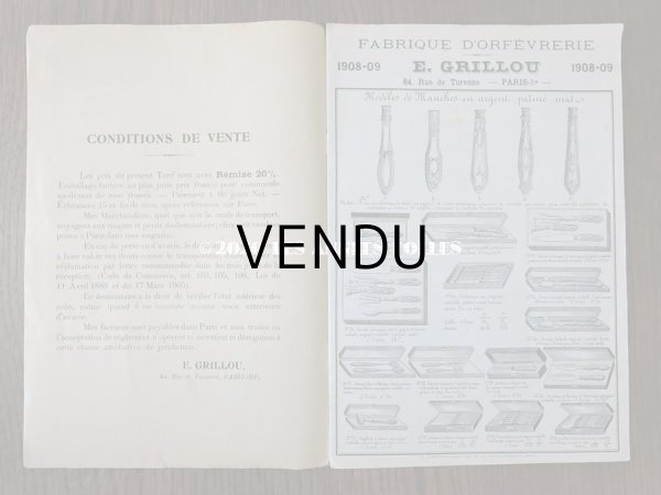 画像3: 1908年 アンティーク オルフェーブルリー(金銀細工師)のカタログ 　- E.GRILLOU - (3)