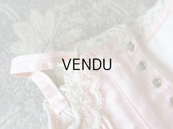 画像6: アンティーク ドール用 コルセット ピンクのシルクサテン (6)