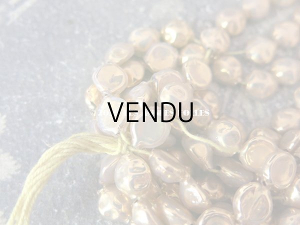 画像5: アンティーク スフレビーズ 乳白色のコーティング ゴールド 吹きガラス製 ビーズ  9mm 約140ピース (5)