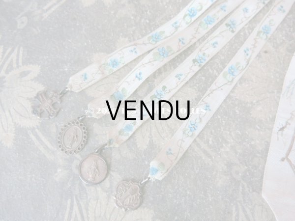 画像3: 1900年代 アンティーク メダイユ付き ブックマーク 勿忘草のハンドペイント (3)