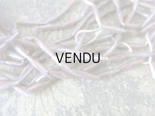 画像3: アンティーク スフレビーズ ラベンダー色　 吹きガラス製 ビーズ  4×14mm 約230ピース (3)