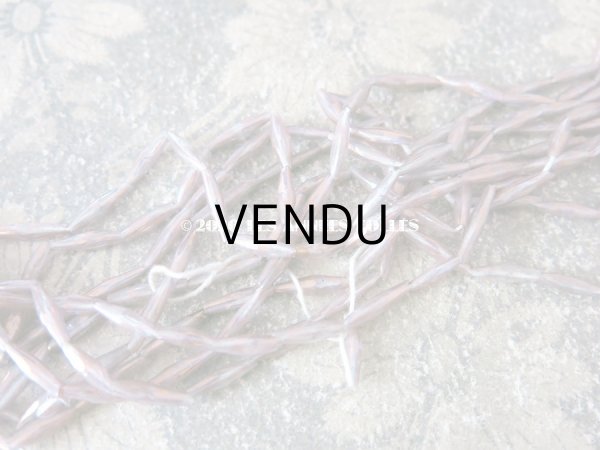 画像4: アンティーク スフレビーズ ラベンダー色　 吹きガラス製 ビーズ  4×14mm 約230ピース (4)