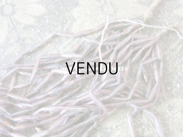 画像5: アンティーク スフレビーズ ラベンダー色　 吹きガラス製 ビーズ  4×14mm 約230ピース (5)