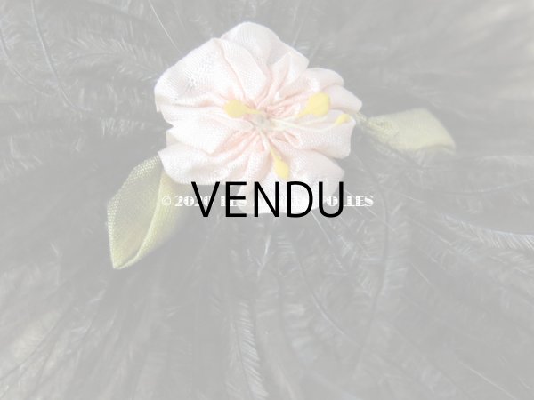 画像7: 未使用 ラベル付き アンティーク シルク製ロココトリム付 ブラウンのフェザー 帽子飾り (7)