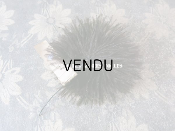 画像5: 未使用 ラベル付き アンティーク シルク製ロココトリム付 ブラウンのフェザー 帽子飾り (5)