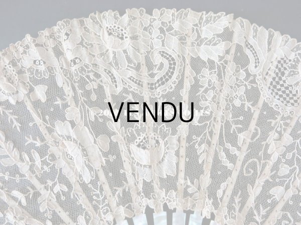 画像5: 19世紀　アンティーク ファン ポワン・ド・ローズ   【ポワン・ド・ローズ】【ポワン・ド・ガーズ】 (5)