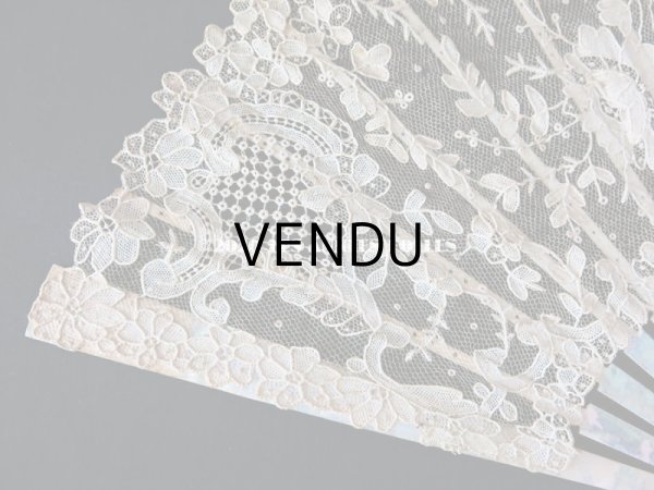 画像3: 19世紀　アンティーク ファン ポワン・ド・ローズ   【ポワン・ド・ローズ】【ポワン・ド・ガーズ】 (3)