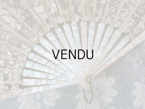 画像10: 19世紀　アンティーク ファン ポワン・ド・ローズ   【ポワン・ド・ローズ】【ポワン・ド・ガーズ】 (10)