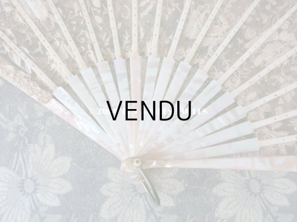 画像12: 19世紀　アンティーク ファン ポワン・ド・ローズ   【ポワン・ド・ローズ】【ポワン・ド・ガーズ】 (12)