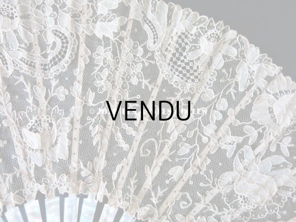 画像6: 19世紀　アンティーク ファン ポワン・ド・ローズ   【ポワン・ド・ローズ】【ポワン・ド・ガーズ】 (6)