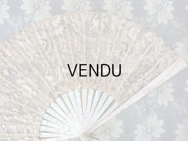 画像19: 19世紀　アンティーク ファン ポワン・ド・ローズ   【ポワン・ド・ローズ】【ポワン・ド・ガーズ】 (19)