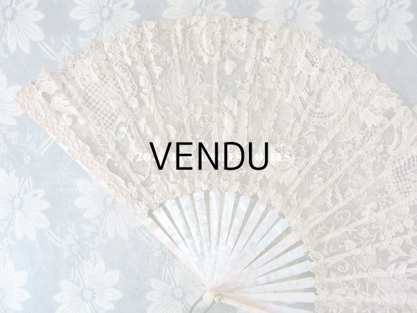 画像17: 19世紀　アンティーク ファン ポワン・ド・ローズ   【ポワン・ド・ローズ】【ポワン・ド・ガーズ】 (17)