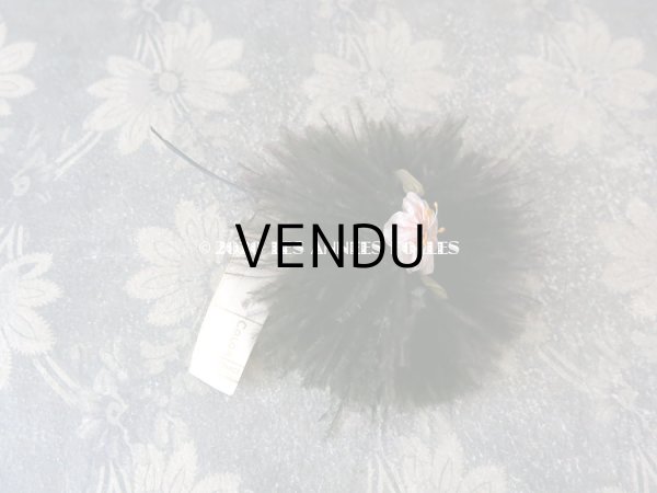 画像3: 未使用 ラベル付き アンティーク シルク製ロココトリム付 ブラウンのフェザー 帽子飾り (3)