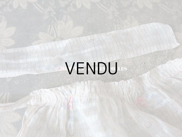 画像7: 1900年代 アンティーク  薔薇＆勿忘草 ストライプ コットン製ファブリック (エプロン) 70×51cm & 70×25cm (7)