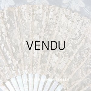 画像: 19世紀　アンティーク ファン ポワン・ド・ローズ   【ポワン・ド・ローズ】【ポワン・ド・ガーズ】