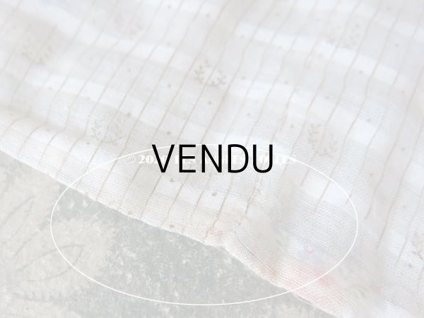 画像9: 1900年代 アンティーク  薔薇＆勿忘草 ストライプ コットン製ファブリック (エプロン) 70×51cm & 70×25cm (9)