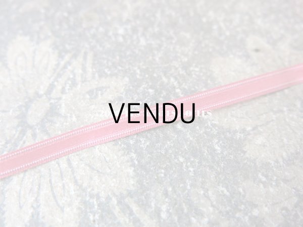 画像7: 1900年代 アンティーク シルク製 極細 サテンリボン オールドローズ色 6mm幅 (7)