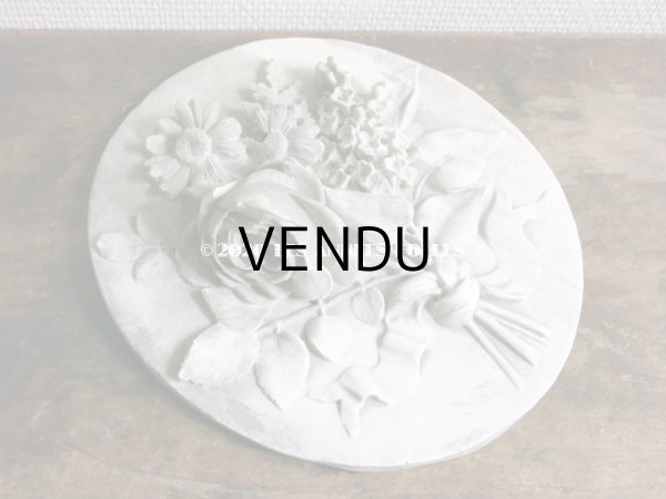 画像4: 1900年代 アンティーク  石膏のオーナメント 薔薇＆ライラック＆マーガレットのブーケ　 (4)