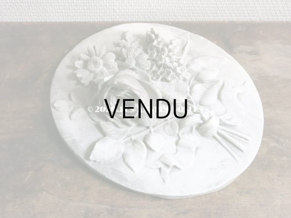 画像3: 1900年代 アンティーク  石膏のオーナメント 薔薇＆ライラック＆マーガレットのブーケ　 (3)
