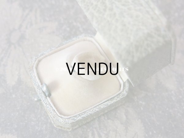 画像6: アンティーク  金彩入り リングボックス ジュエリーボックス ライトグレー&グリーン (6)