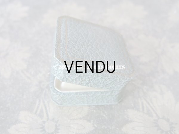 画像5: アンティーク  金彩入り ジュエリーボックス グレイッシュブルー (5)