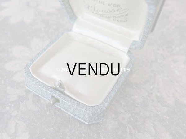 画像4: アンティーク  金彩入り ジュエリーボックス グレイッシュブルー (4)