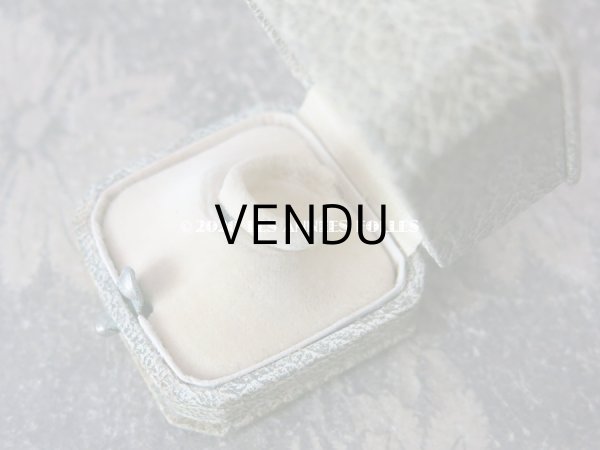 画像5: アンティーク  金彩入り リングボックス ジュエリーボックス ライトグレー&グリーン (5)